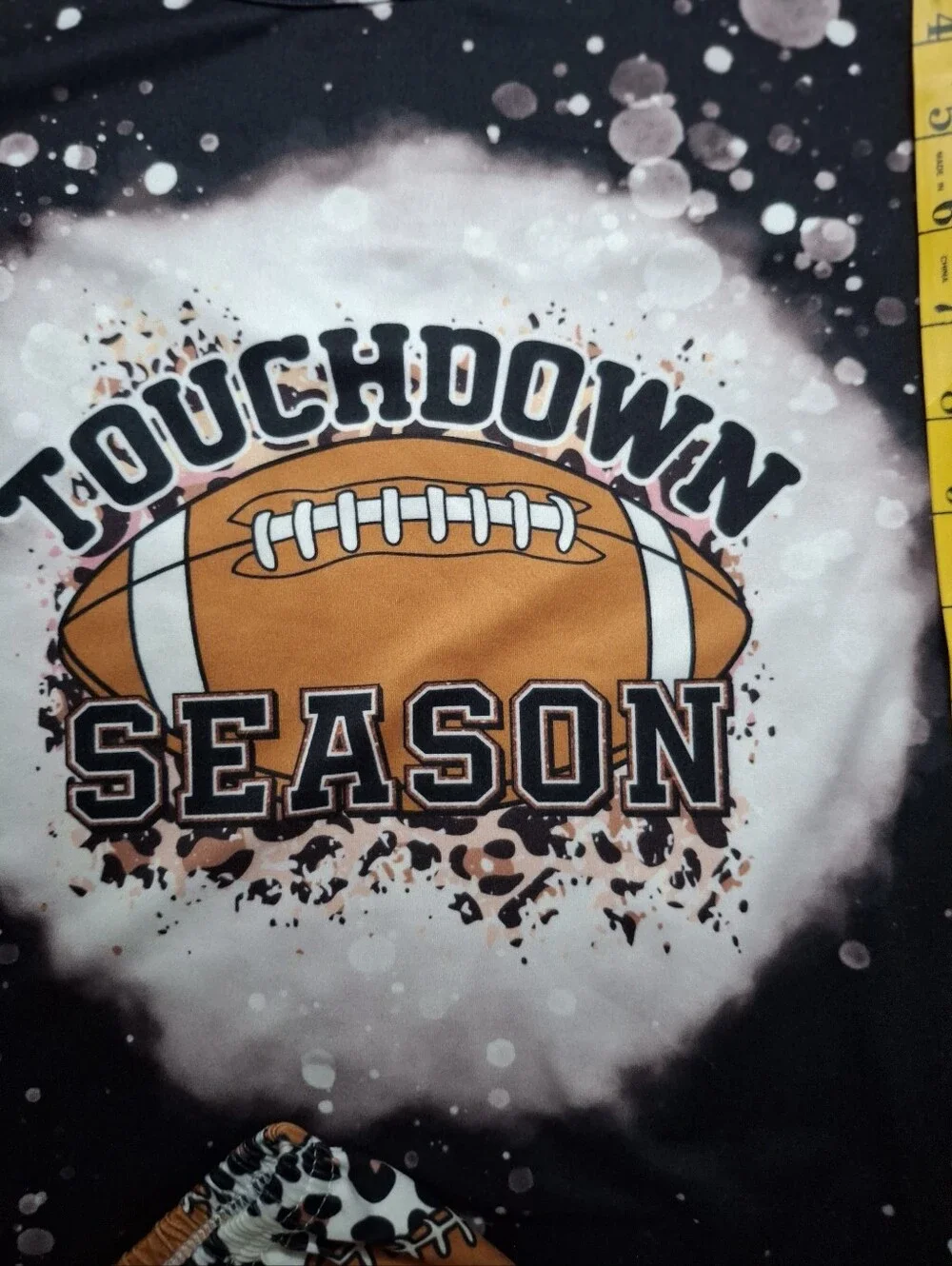 Kids Football 'Touchdown Season' Pajama Set - Black & Orange